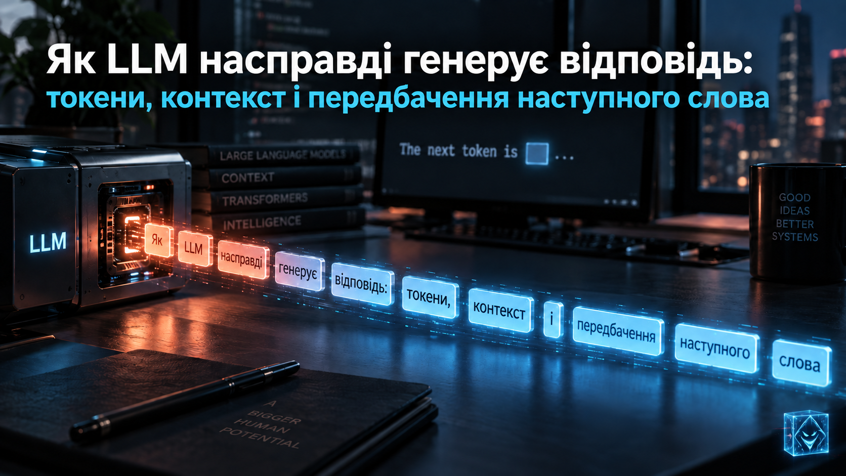 Обкладинка статті 010: Як LLM генерує відповідь